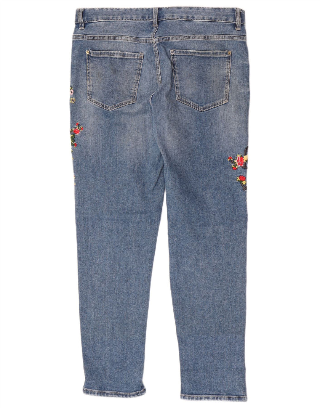 Marks & Spencer Damskie jeansy slim UK 12 Medium W32 L28 Niebieskie kwiaty