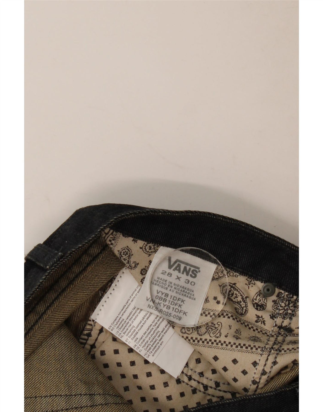 Męskie jeansy Vans Straight W28 L25 Granatowe, bawełniane