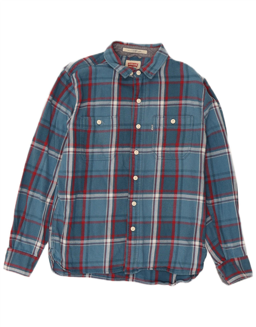 Męska koszula flanelowa Levi's o standardowym kroju, w małą niebieską kratkę