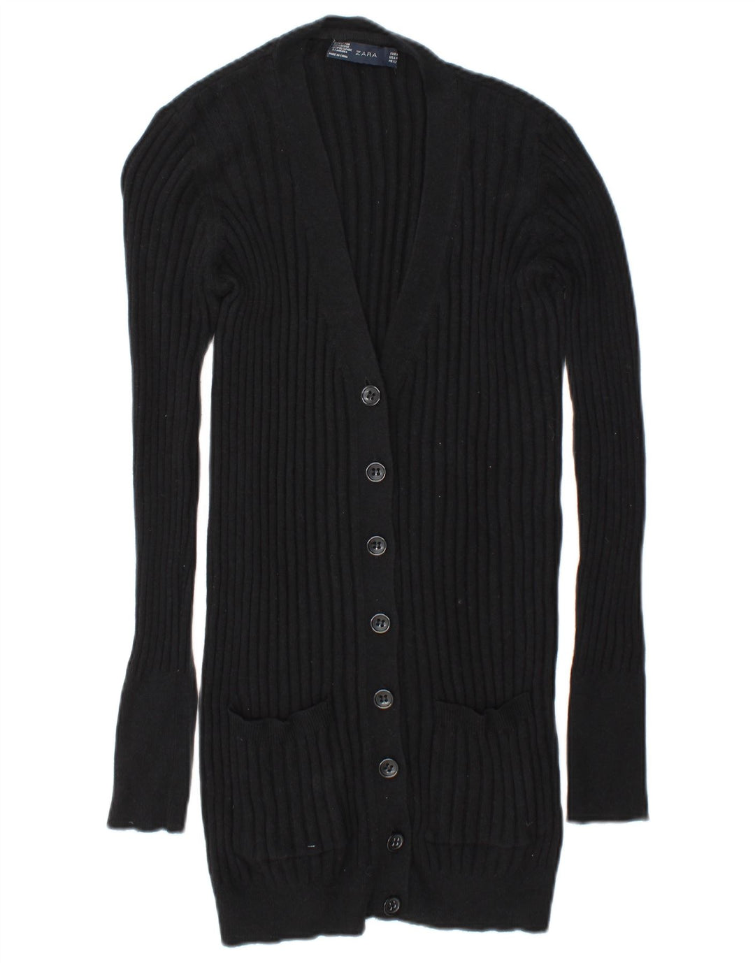 Sweter damski Zara Cardigan UK 14, średni czarny, bawełniany