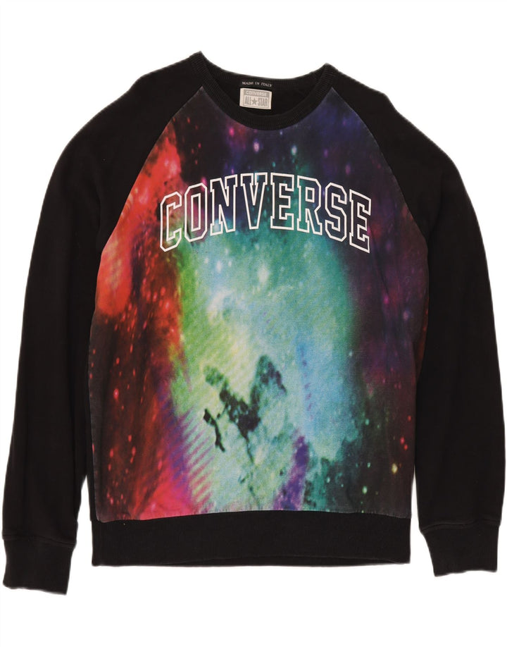 CONVERSE Męski sweter z grafiką XL, czarny Tie Dye, bawełniany