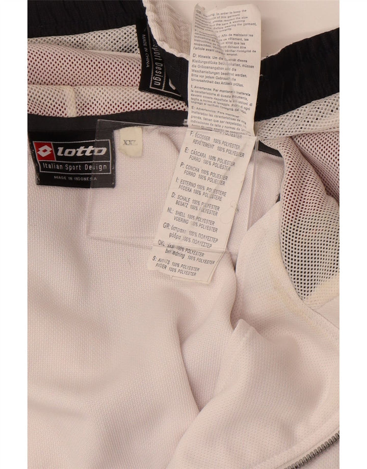 Męski dres Lotto z grafiką, 2XL, biały, poliester z blokami kolorów