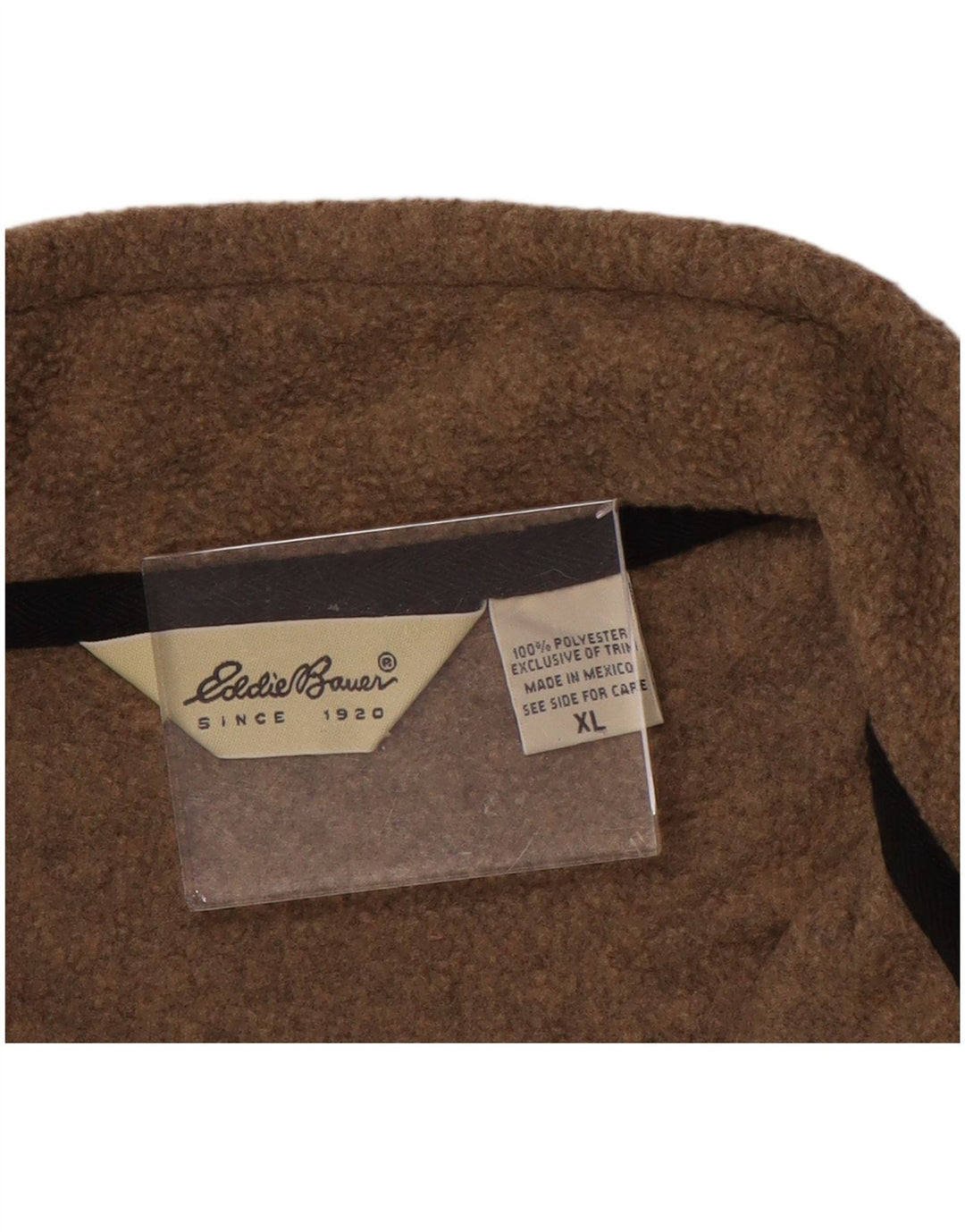 EDDIE BAUER Męski sweter polarowy XL z zamkiem błyskawicznym, brązowy, poliester