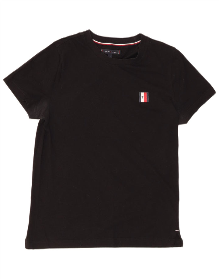 T-shirt męski TOMMY HILFIGER, mały, czarny, bawełniany