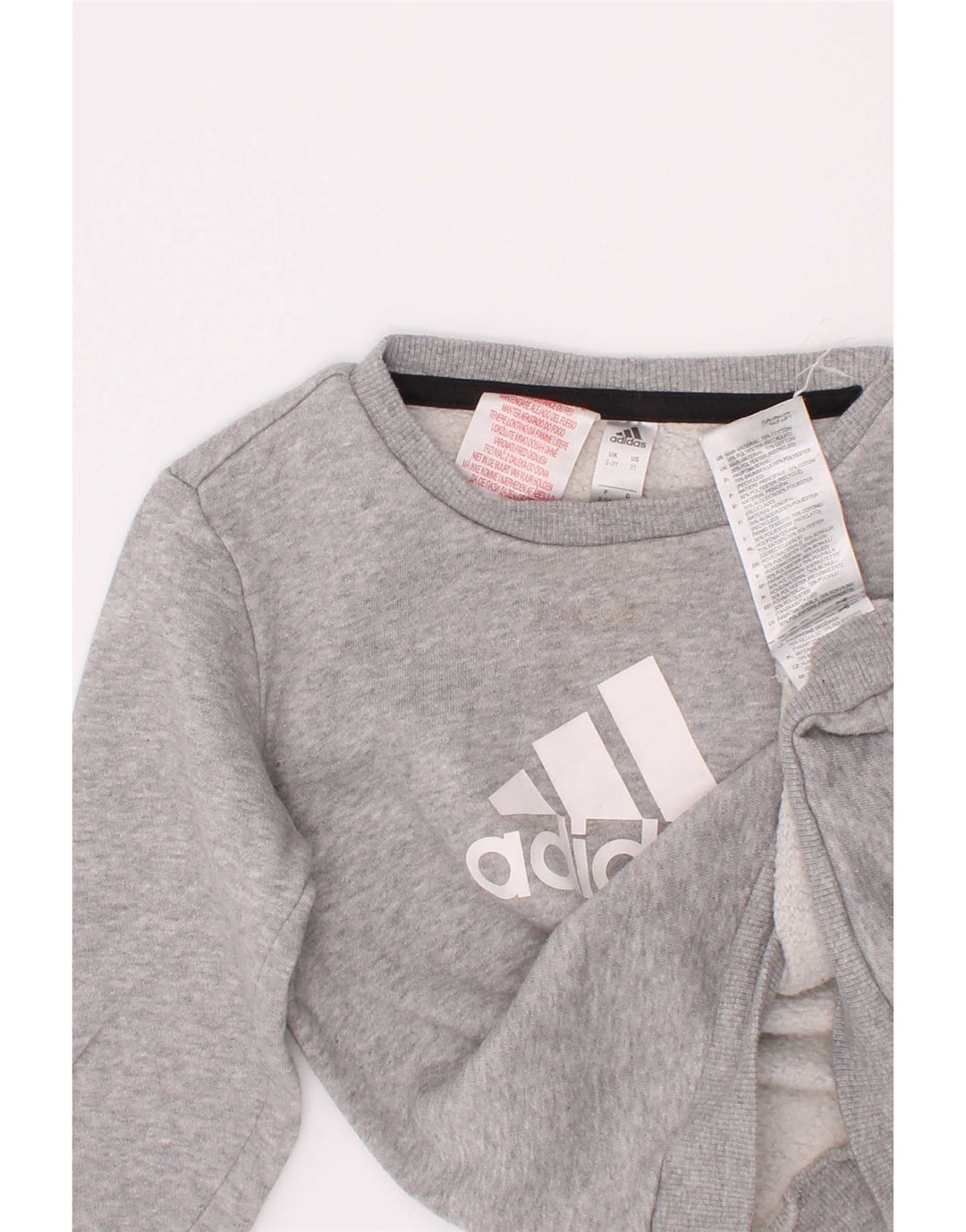 Chłopięca bluza Adidas z grafiką, 2-3 lata, szara bawełna