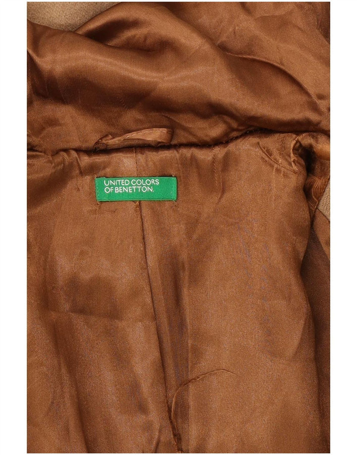 Damski płaszcz z kapturem Benetton UK 10 mały beżowy