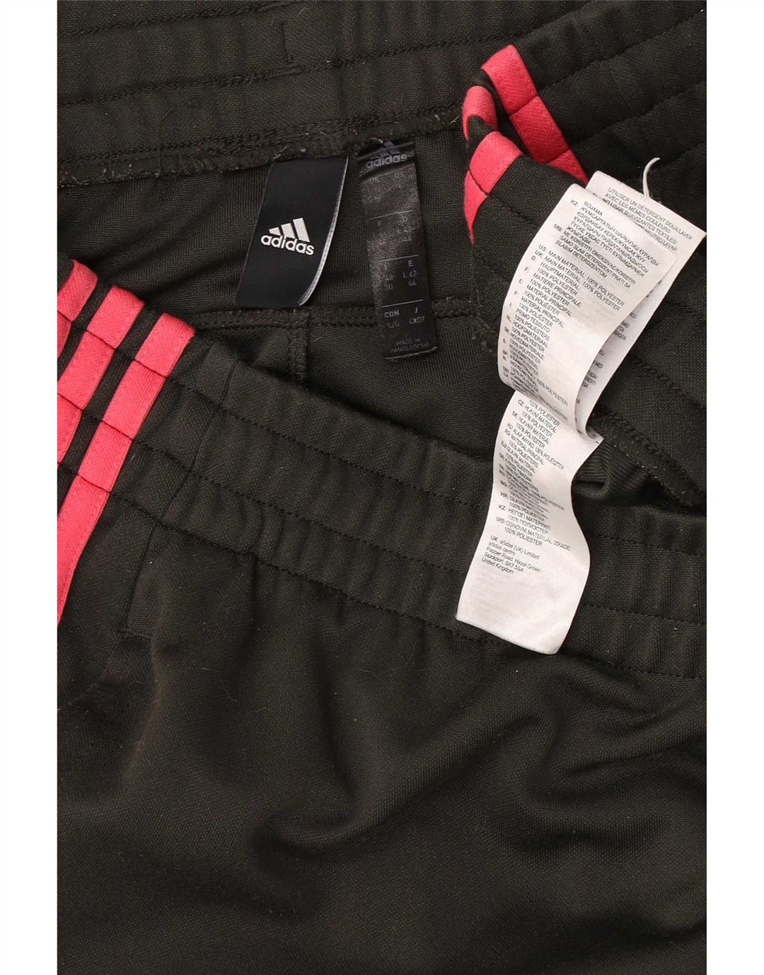 Damskie spodnie dresowe Adidas UK 16/18, duże, czarne, poliestrowe