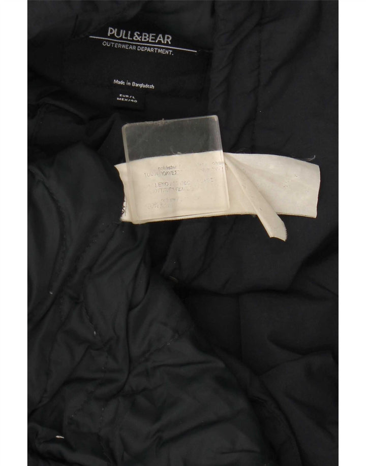 Pull & Bear Męska kurtka Anorak z kapturem UK 40, duża, granatowa, poliester