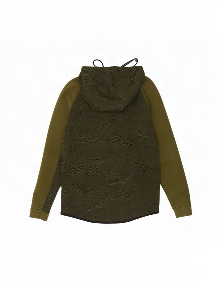 Męski sweter z kapturem i zamkiem Nike, bawełna w kolorze khaki, kamuflaż