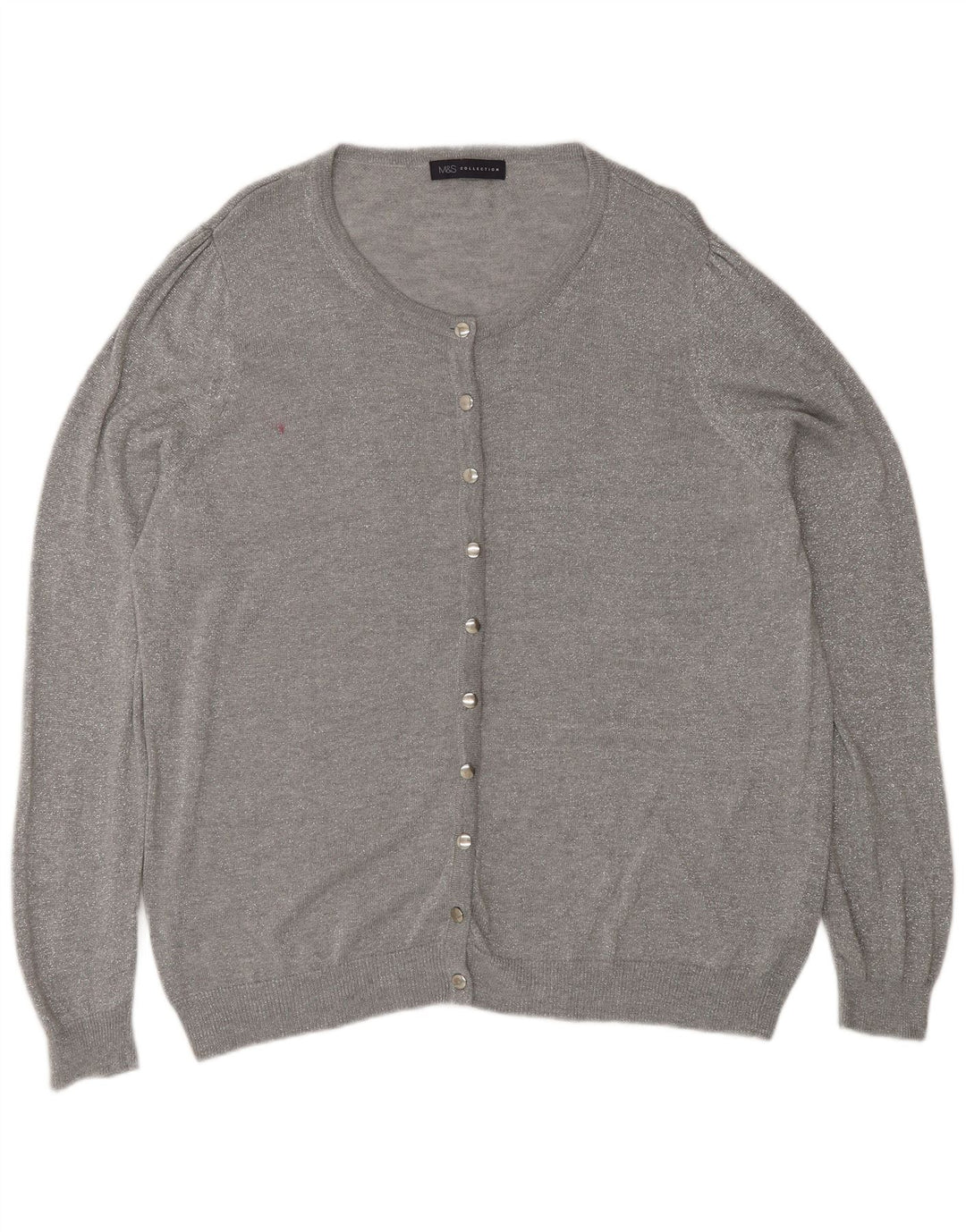 Marks & Spencer Damski sweter rozpinany UK 20 2XL Szary poliamid