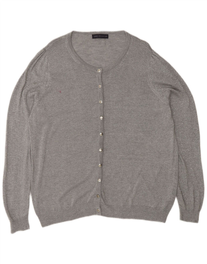 Marks & Spencer Damski sweter rozpinany UK 20 2XL Szary poliamid
