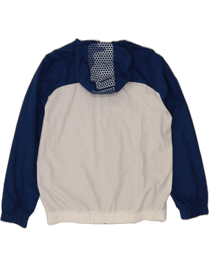 PUMA Mens Hooded Rain Jacket UK 40 Large Navy Blue Colourblock Polyester Vintage Puma and Second-Hand Puma from Messina Hembry 