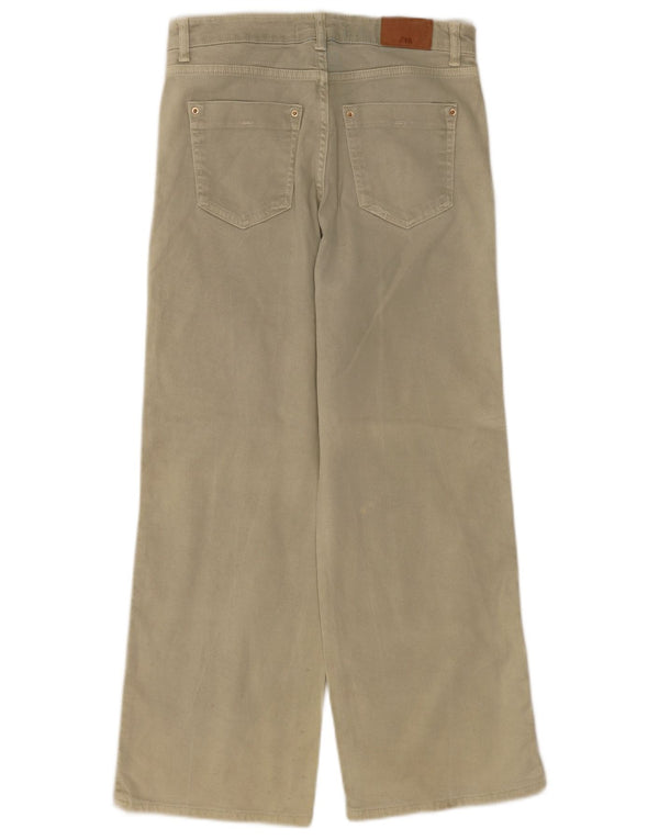 Damskie jeansy z szeroką nogawką Zara EU 36 XS W26 L28 Beżowa bawełna