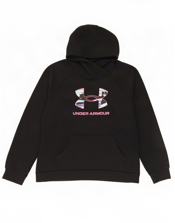 Dziewczęca bluza z kapturem Under Armour z grafiką, 13-14 lat XL, czarna, bawełniana