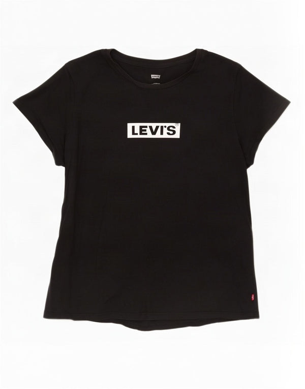 Damska koszulka z grafiką Levi's Top UK 18 XL, czarna bawełna