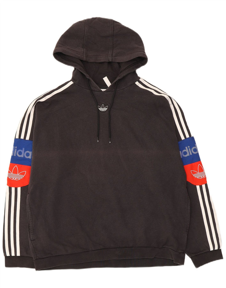 Męska bluza z kapturem Adidas Graphic, średnia czarna, bawełniana
