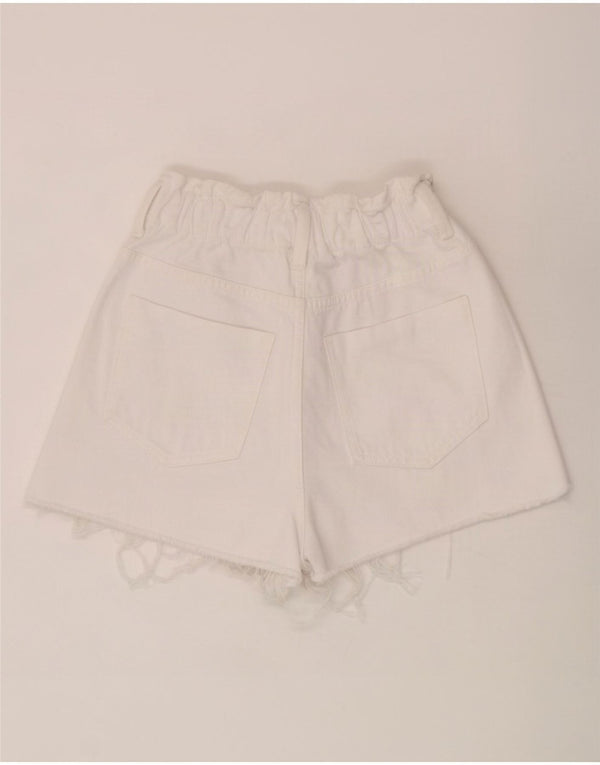 Damskie spodenki jeansowe z wysokim stanem Zara EU 34 2XS W22 Biała bawełna