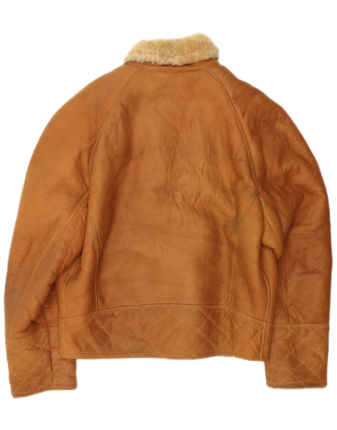 Męska kurtka shearling VINTAGE IT 48 w kolorze średniego beżu