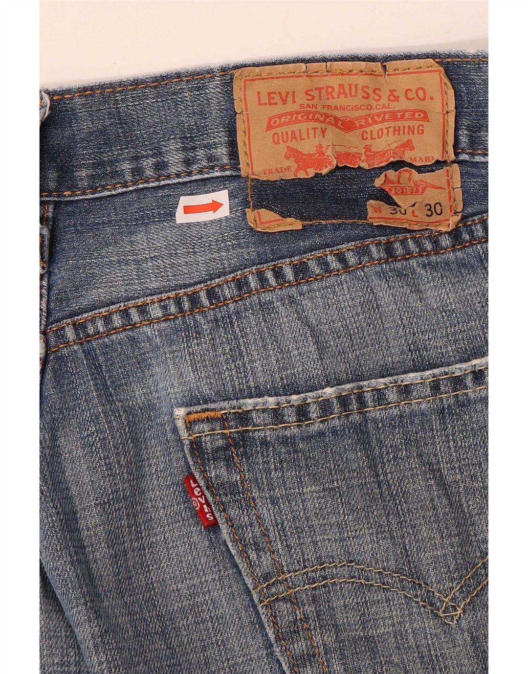 Męskie jeansy Levi's 505 Straight W30 L30 Niebieskie bawełniane