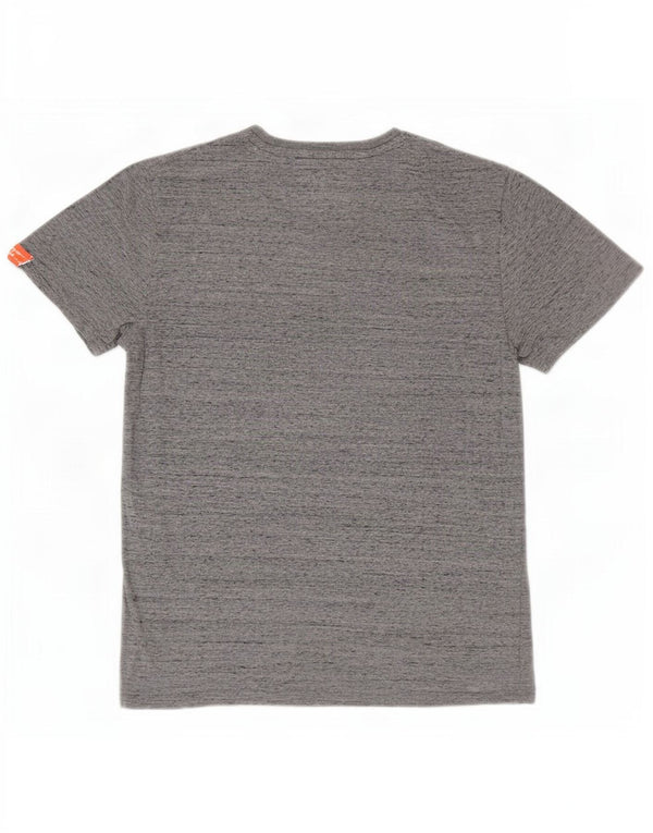 Superdry Mens T-Shirt Top Small Grey Flecked Cotton