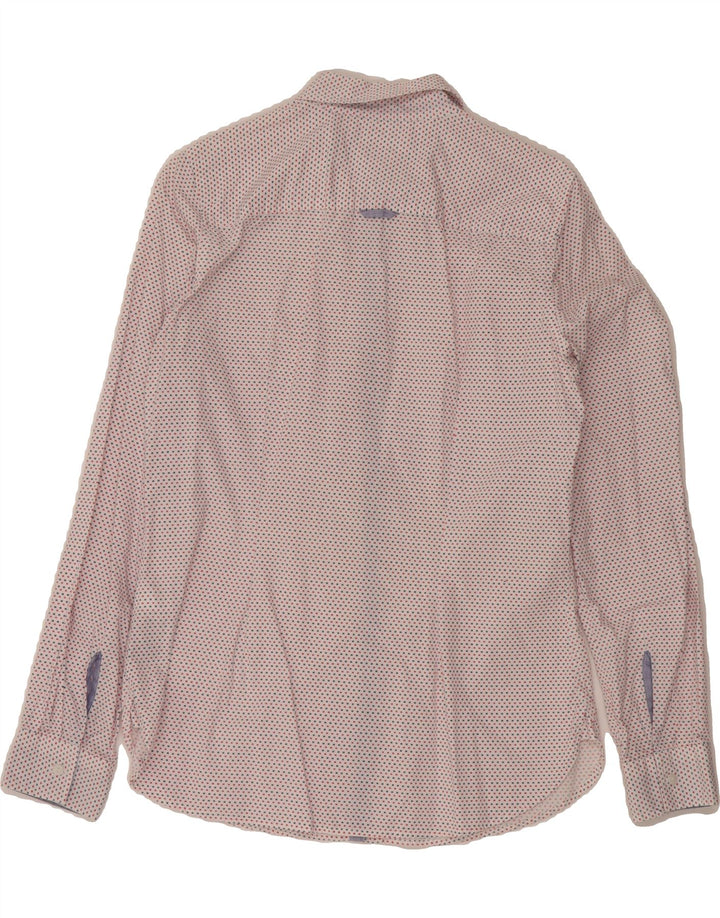 TOMMY HILFIGER Womens Fitted Graphic Shirt US 8 Medium Red Cotton Vintage Tommy Hilfiger and Second-Hand Tommy Hilfiger from Messina Hembry 