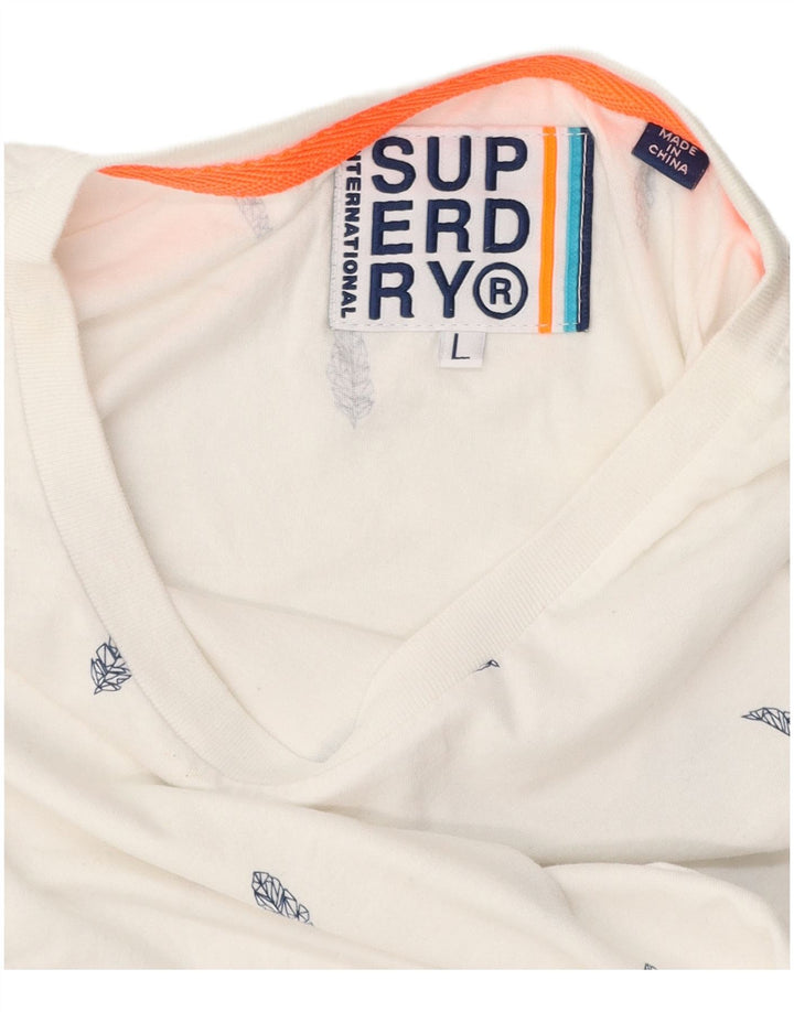Męski T-shirt SUPERDRY z grafiką, duży, biały