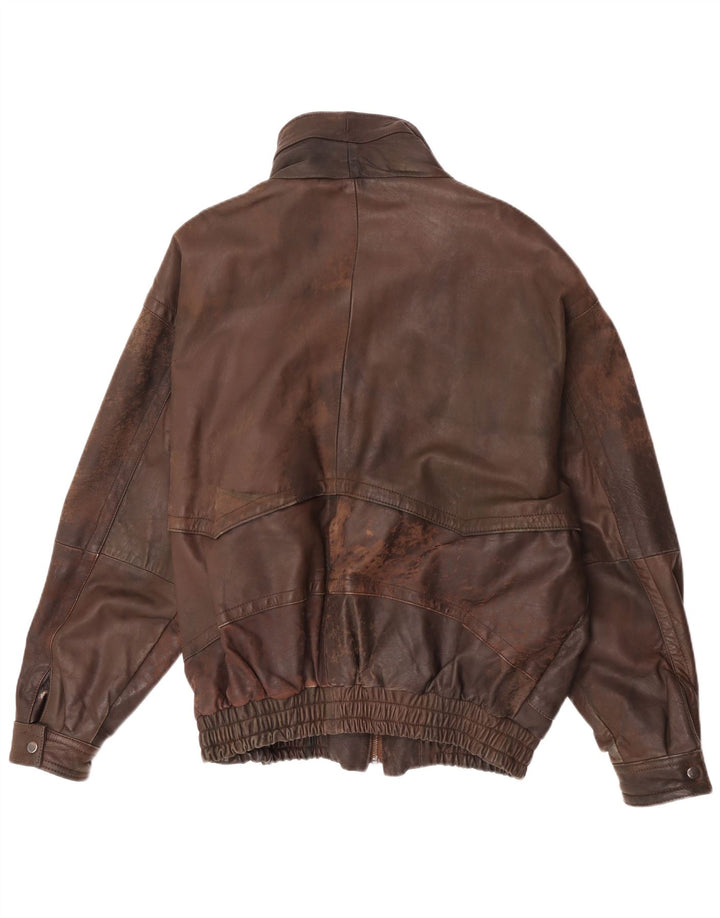 Vintage męska skórzana kurtka UK 42 XL brązowa