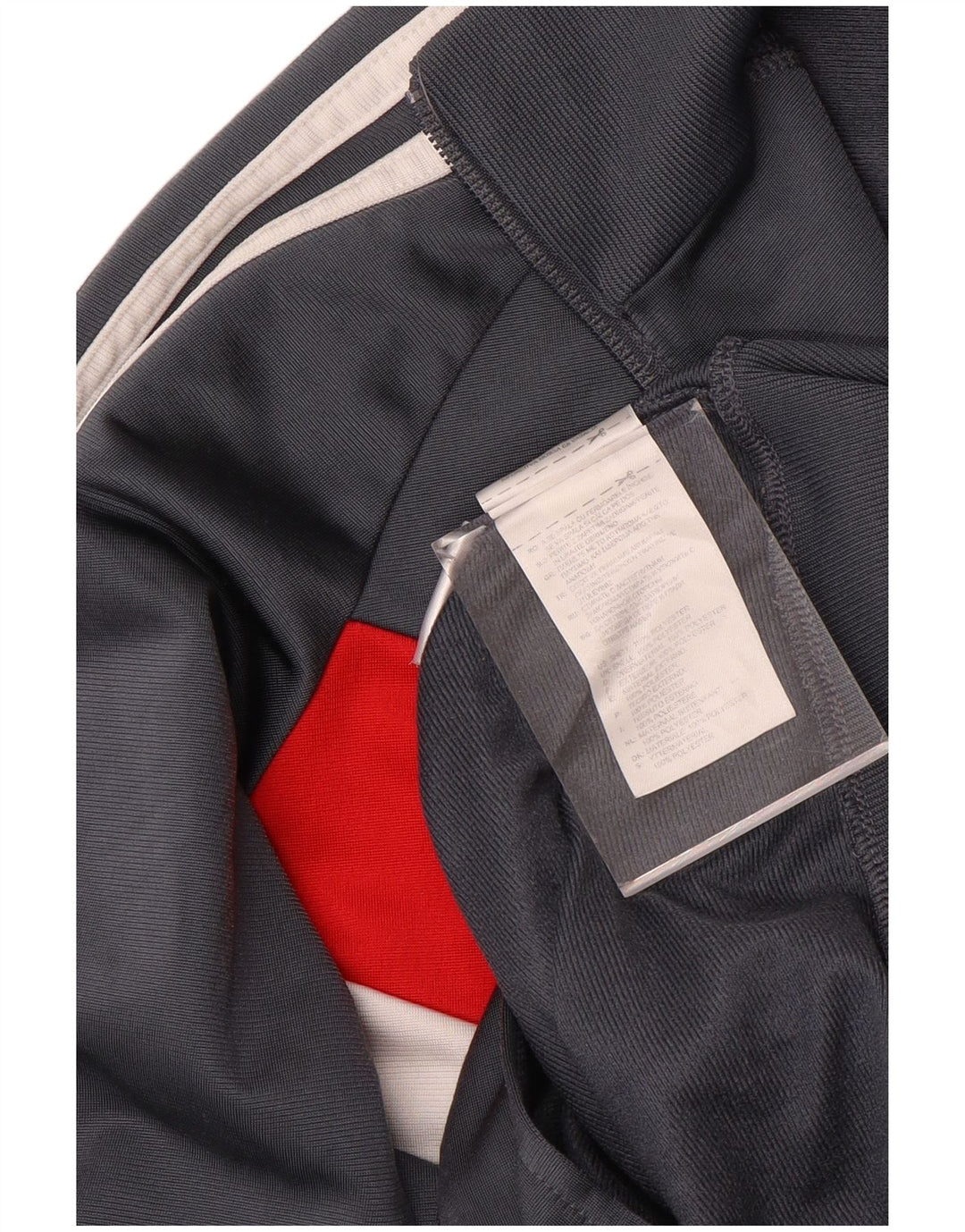 Adidas Męska bluza dresowa, mała, szara, z blokami kolorów, poliester