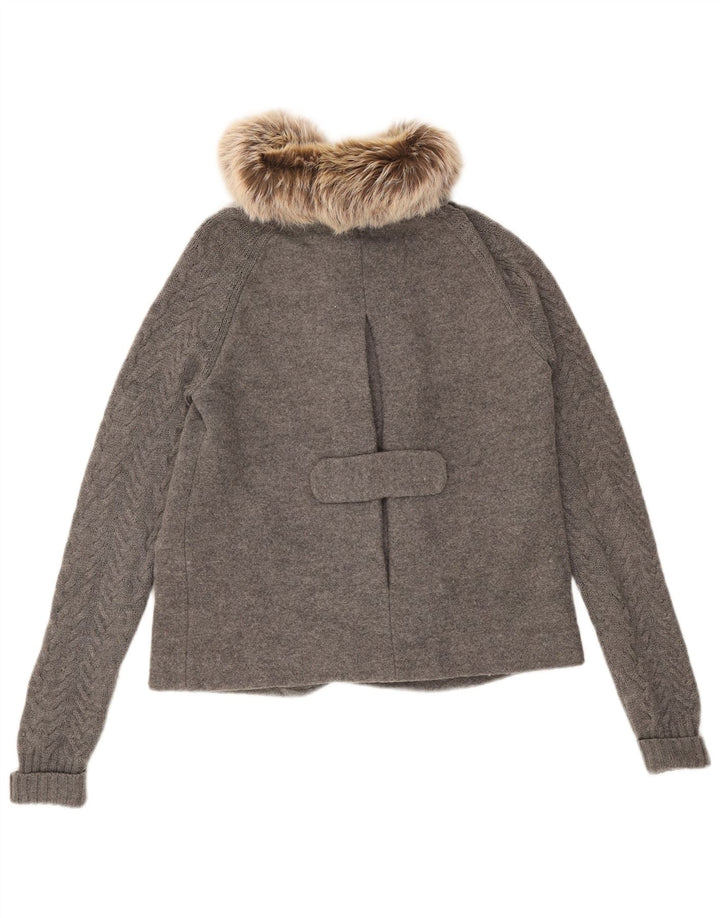 Damska kurtka marynarska Massimo Dutti UK 10 Small, szara wełna
