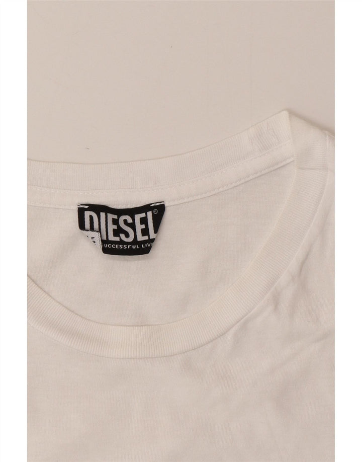 Męski T-shirt z grafiką DIESEL, średni biały