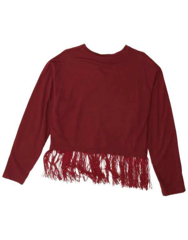 Damska bluzka oversize ZARA Top UK 10 Small Burgundowa bawełniana