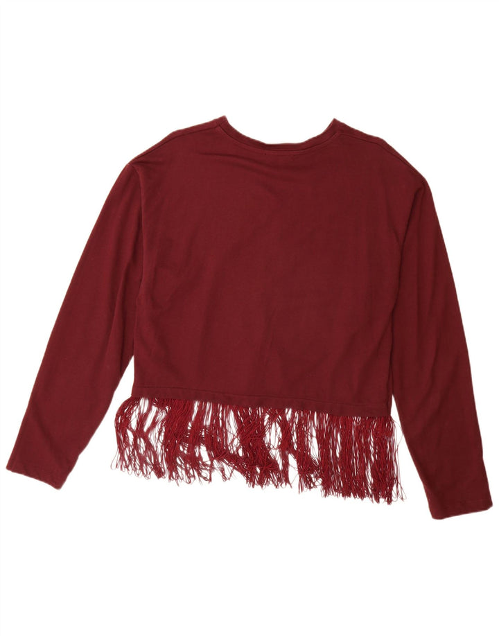 Damska bluzka oversize ZARA Top UK 10 Small Burgundowa bawełniana