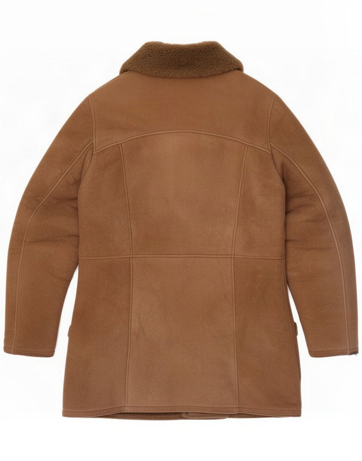 Męska kurtka shearling w stylu vintage UK 36 Small Brown