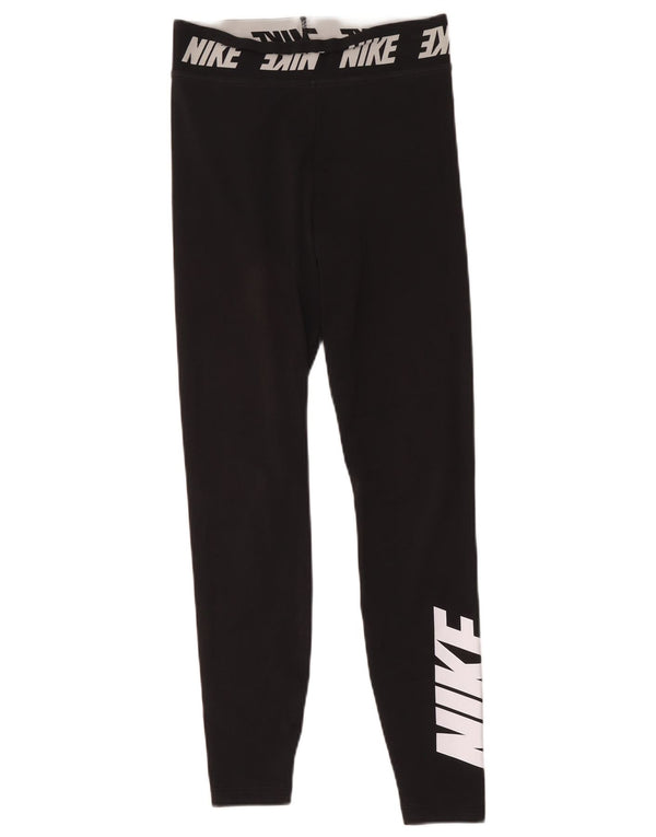 Damskie legginsy Nike Graphic UK 10, małe, czarne, poliestrowe
