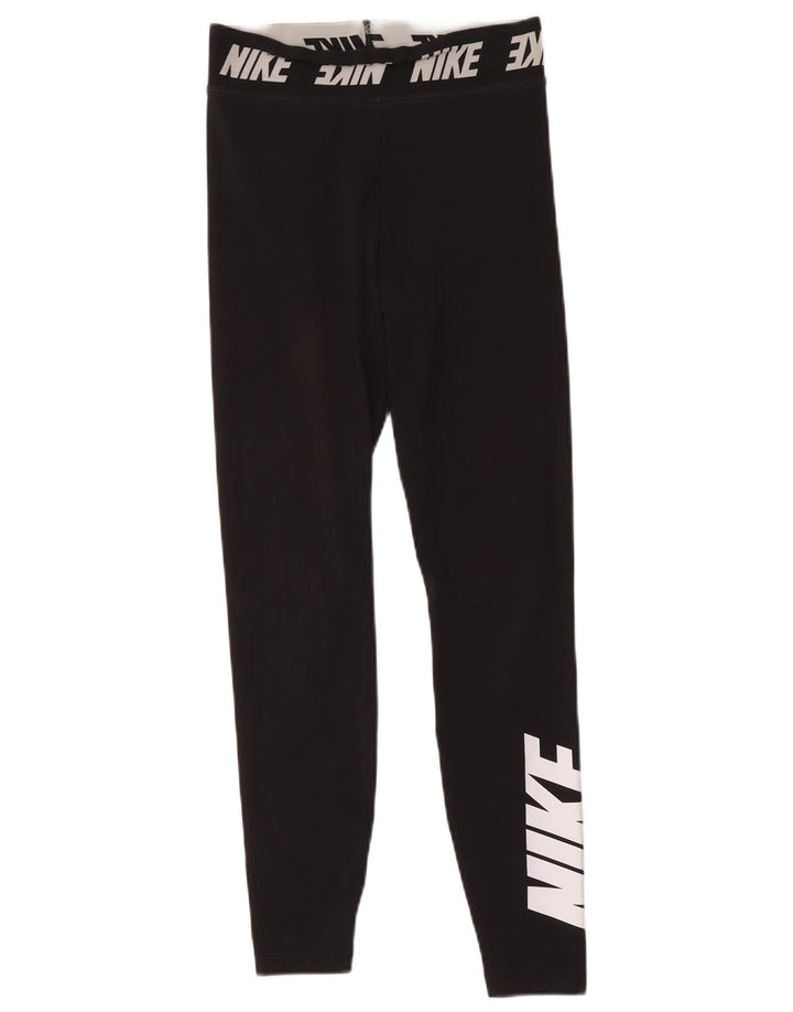 Damskie legginsy Nike Graphic UK 10, małe, czarne, poliestrowe
