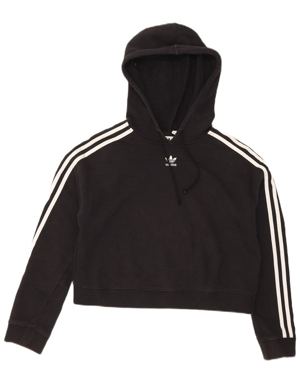 Bluza damska Adidas Crop Oversized Sweter UK 10 Mała czarna bawełna