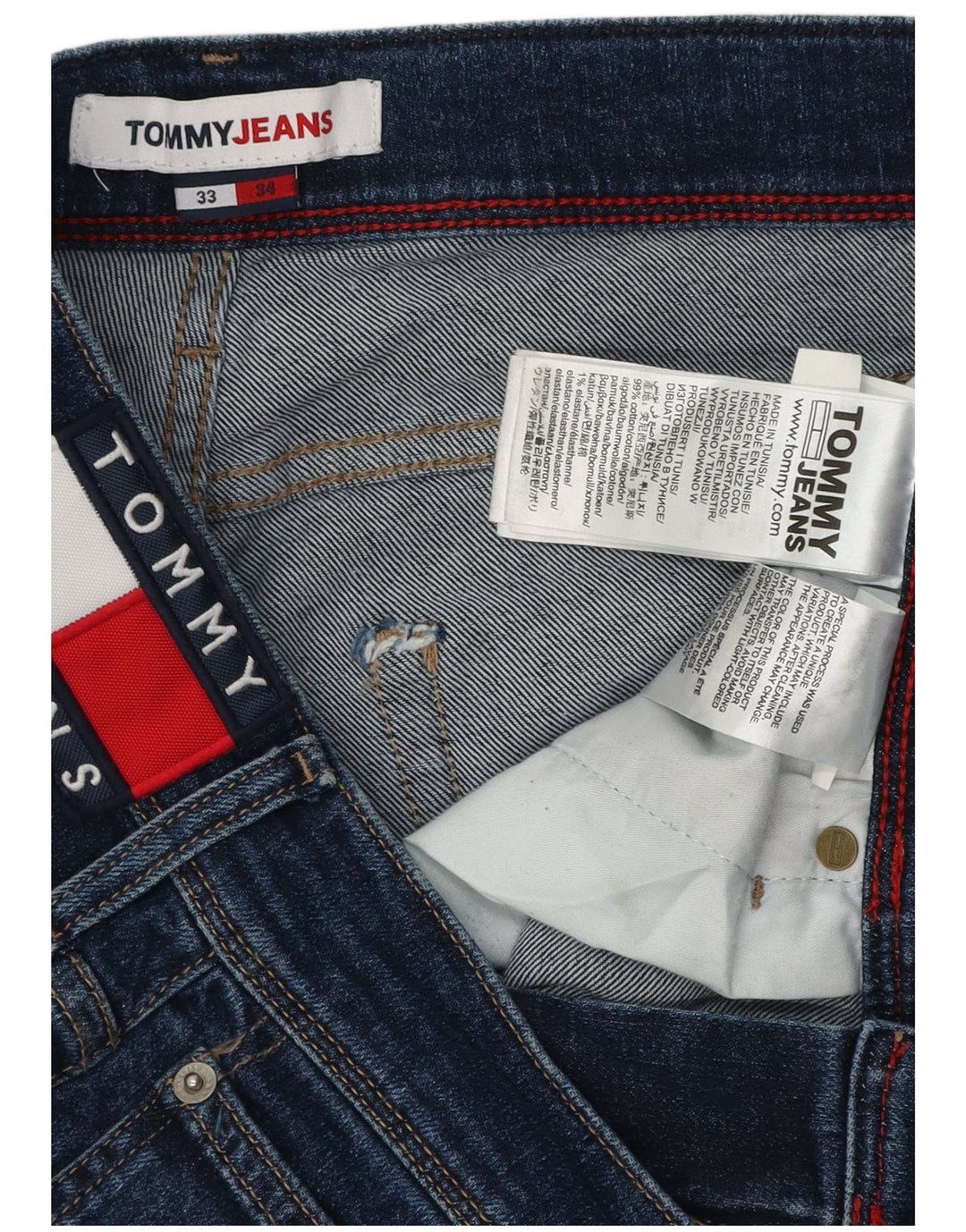 Męskie jeansy slim fit Tommy Jeans W33 L34 Granatowa bawełna