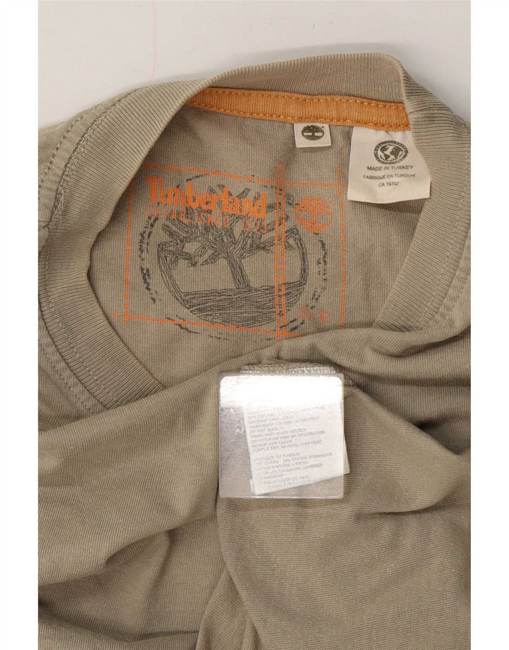 Męski T-shirt z grafiką Timberland, mały, bawełniany khaki