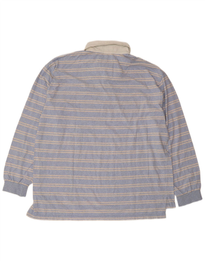 Męska koszulka polo Slam z długim rękawem, 2XL, bawełniana w niebieskie paski