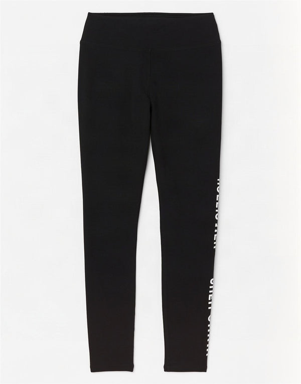Damskie legginsy z grafiką Hollister UK 8, małe, czarne, bawełniane