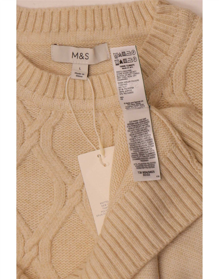 Marks & Spencer Damski podkoszulek z kamizelką UK 16, duży, beżowy poliester