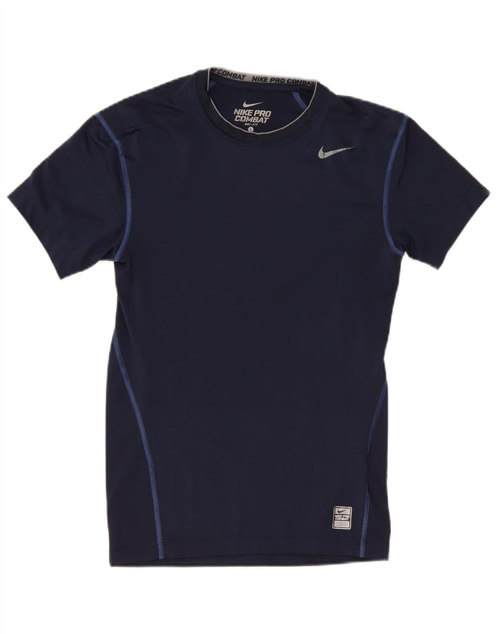 T-shirt męski Nike Pro Combat, duży, granatowy, poliester