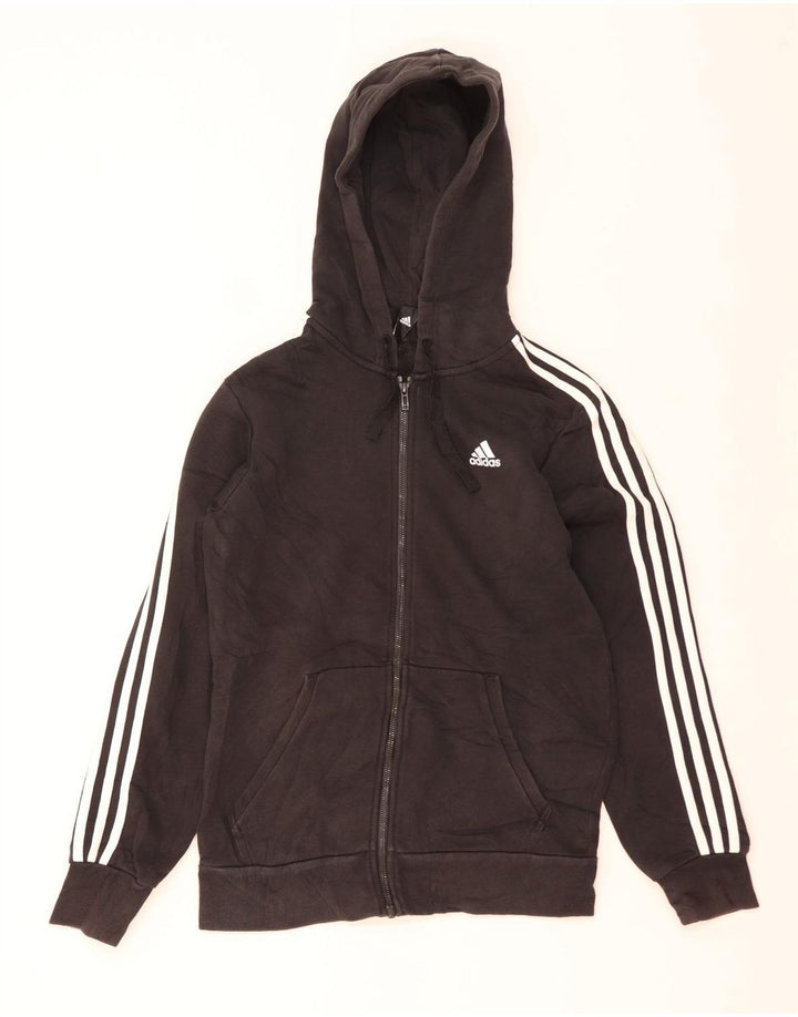 Damska bluza z kapturem i zamkiem Adidas UK 14, średnia czarna