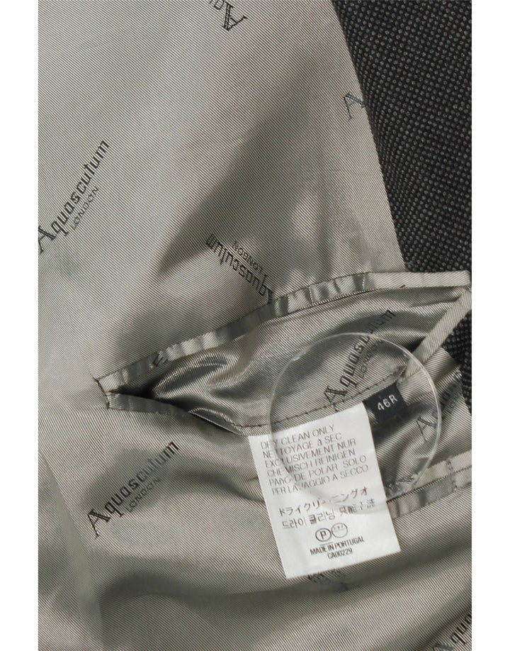 Męska marynarka zapinana na 2 guziki Aquascutum UK 46 3XL Szara wełna