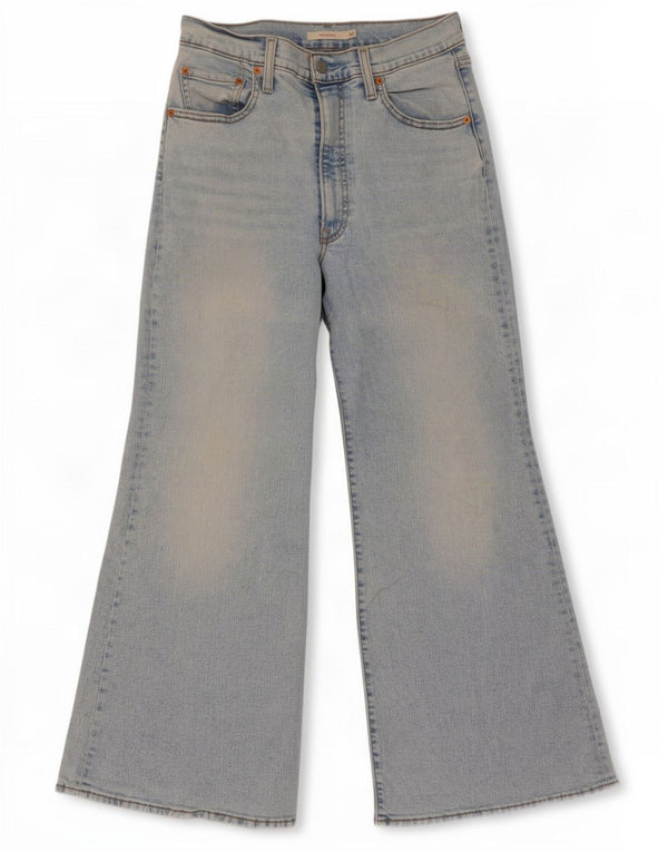 Damskie jeansy Levi's Ribcage Bell z wysokim stanem i rozkloszowanymi kieszeniami W30 L30 Niebieskie