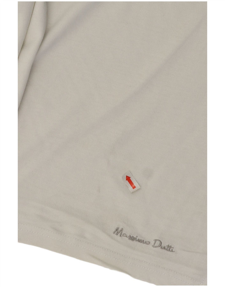 Męski T-shirt Massimo Dutti, duży, w kolorze złamanej bieli