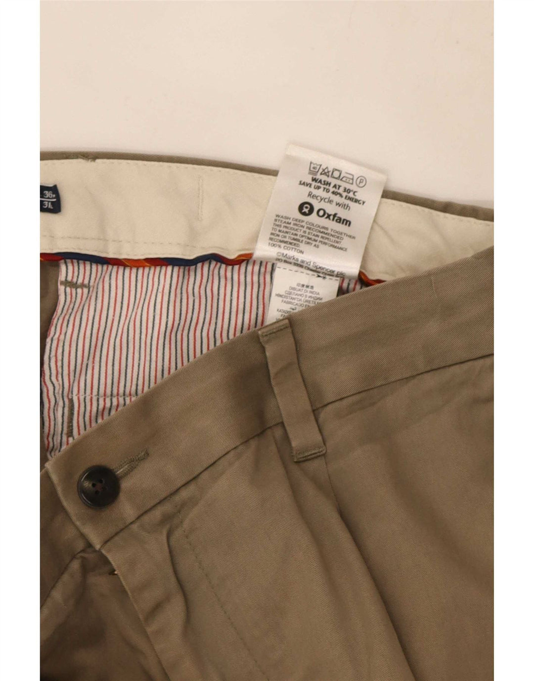 Męskie spodnie Chino Marks & Spencer Blue Harbor Pegged W36 L31 Khaki