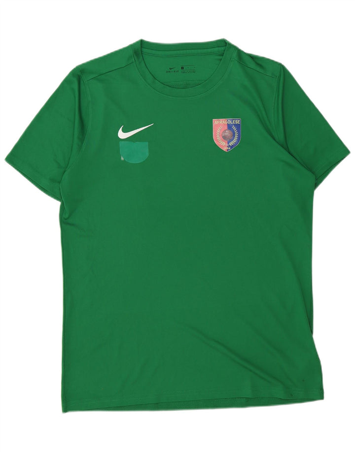 NIKE Mens Dri Fit Graphic T-Shirt Top Large Green Polyester