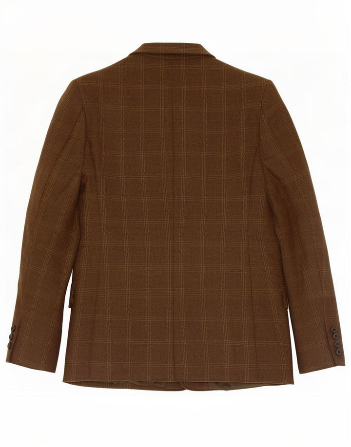 Damska marynarka Elizabeth Ascot zapinana na 3 guziki US 18 2XL Khaki, wełniana krata