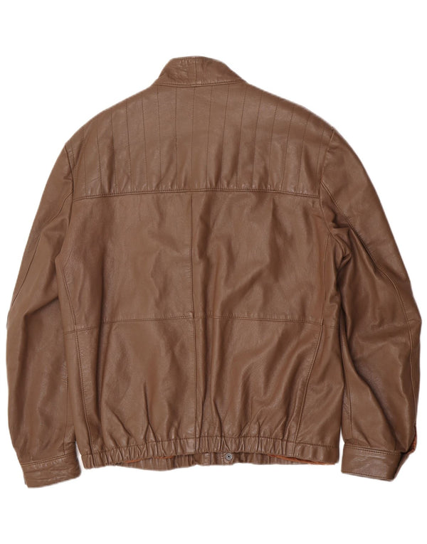 Vintage męska skórzana kurtka UK 40 duża brązowa